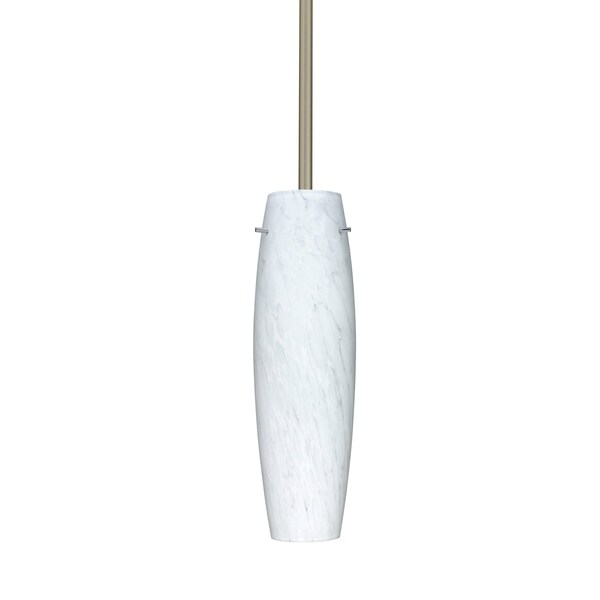 Besa Lighting Tu Tu Stem Pendant, Amber Cloud, Satin Nickel Finish, 1x40W Incandescent 1TT-412119-SN - main